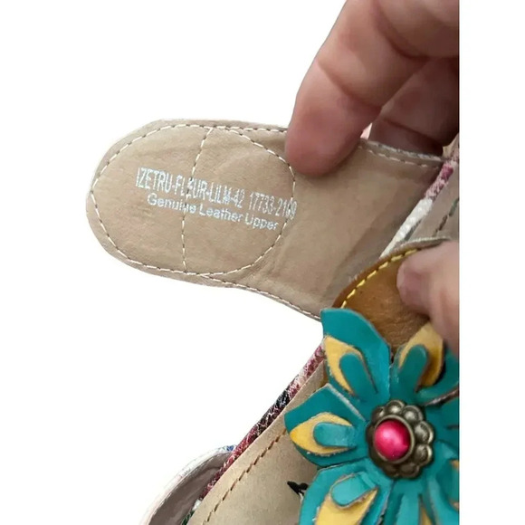 Spring Step L'Artiste Multicolor Floral Izetru Slide Sandal Shoes Size 8.5 - Picture 6 of 11